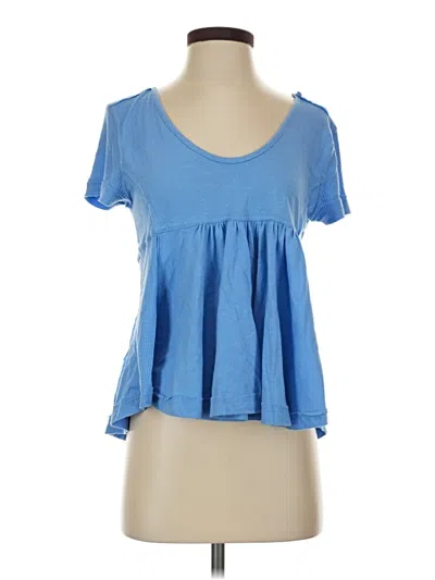 Pre-owned Altar'd State Short Sleeve Top Blue Sweetheart Neckline Tops