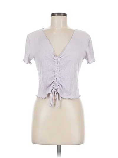 Pre-owned Altar'd State Short Sleeve Top Gray Sweetheart Neckline Tops