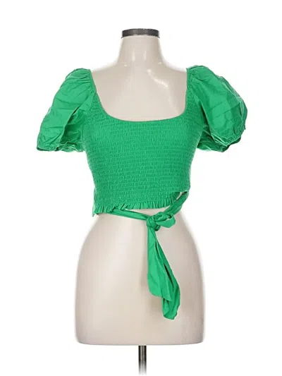 Pre-owned Altar'd State Short Sleeve Top Green Square Neckline Tops