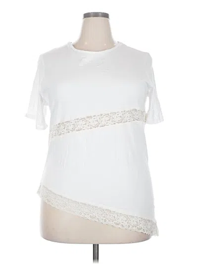 Pre-owned Altar'd State Short Sleeve Top Ivory One Shoulder Neckline Tops