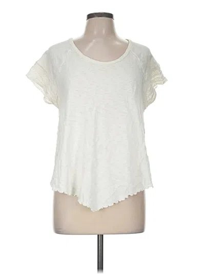 Pre-owned Altar'd State Short Sleeve Top Ivory Scoop Neck Tops