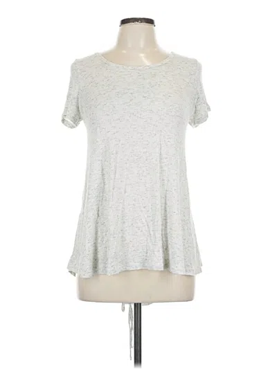 Pre-owned Altar'd State Short Sleeve Top Silver Crew Neck Tops