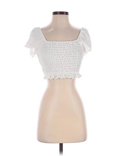 Pre-owned Altar'd State Short Sleeve Top White Sweetheart Neckline Tops