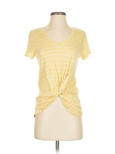 Pre-owned Altar'd State Short Sleeve Top Yellow Sweetheart Neckline Tops
