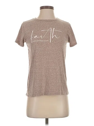 Pre-owned Altar'd State Short Sleeve T-shirt In Brown