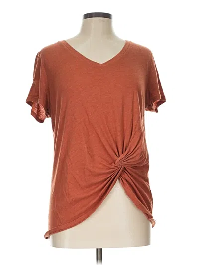 Pre-owned Altar'd State Short Sleeve T-shirt In Brown