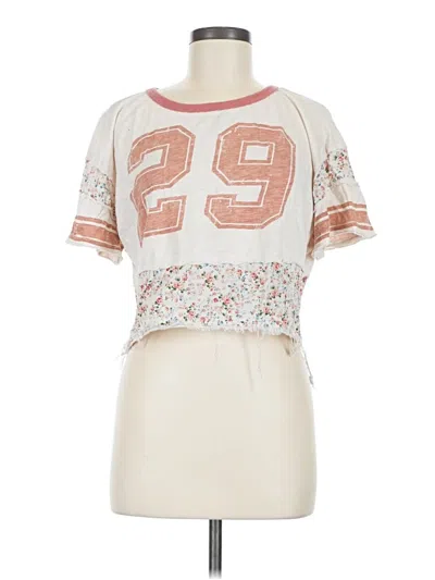 Pre-owned Altar'd State Short Sleeve T-shirt In Ivory