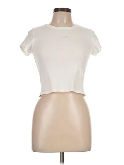 Pre-owned Altar'd State Short Sleeve Turtleneck In Ivory