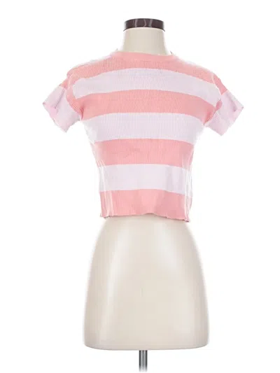 Pre-owned Altar'd State Short Sleeve Turtleneck In Pink