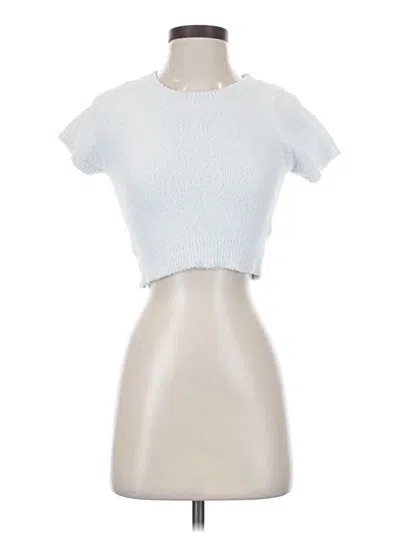 Pre-owned Altar'd State Short Sleeve Turtleneck In Silver