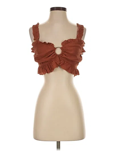 Pre-owned Altar'd State Sleeveless Blouse In Brown