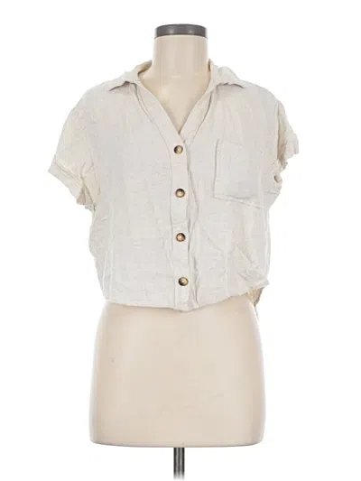 Pre-owned Altar'd State Sleeveless Button Down Shirt In Ivory