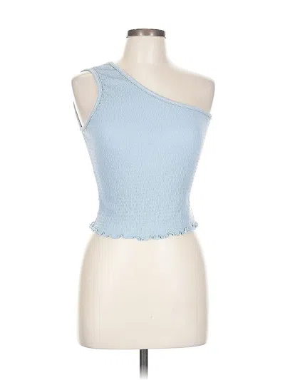 Pre-owned Altar'd State Sleeveless Top Blue One Shoulder Neckline Tops