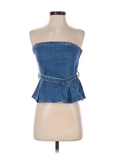 Pre-owned Altar'd State Sleeveless Top Blue Strapless Neckline Tops