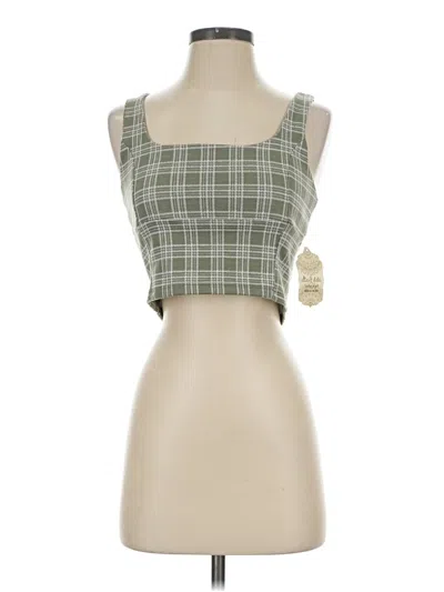 Altar'd State Sleeveless Top Green Square Neckline Tops
