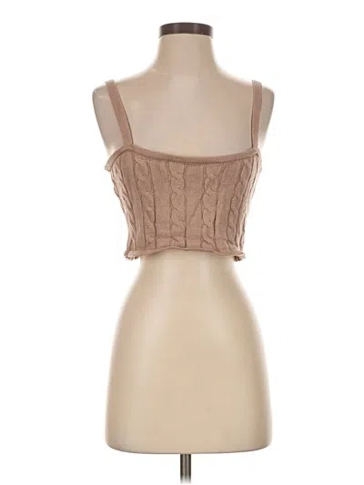 Pre-owned Altar'd State Sleeveless Top Tan Strapless Neckline Tops