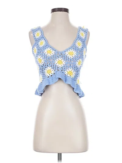 Pre-owned Altar'd State Tank Top Blue Strapless Neckline Tops