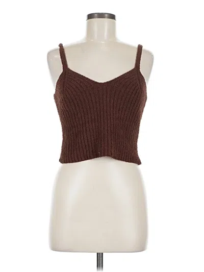 Pre-owned Altar'd State Tank Top Brown Strapless Neckline Tops