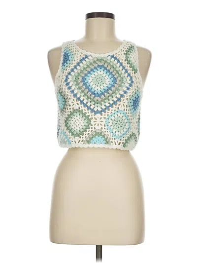 Pre-owned Altar'd State Tank Top White Halter Neckline Tops