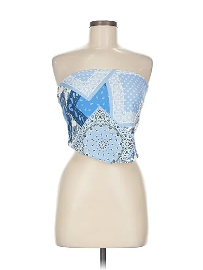 Pre-owned Altar'd State Tube Top Blue Strapless Neckline Tops