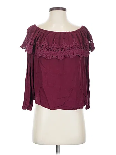 Pre-owned Altar'd State Tube Top Burgundy Off The Shoulder Neckline Tops