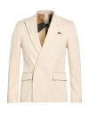 Altatensione Man Blazer Beige Size 36 Polyester, Elastane, Viscose In Sand