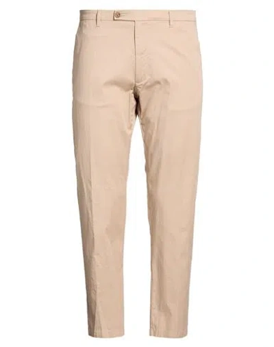 Altatensione Man Pants Beige Size 42 Cotton, Elastane In Pink