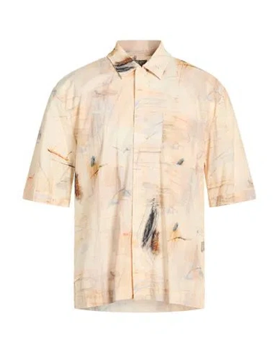 Altatensione Man Shirt Apricot Size Xxl Cotton In Multi