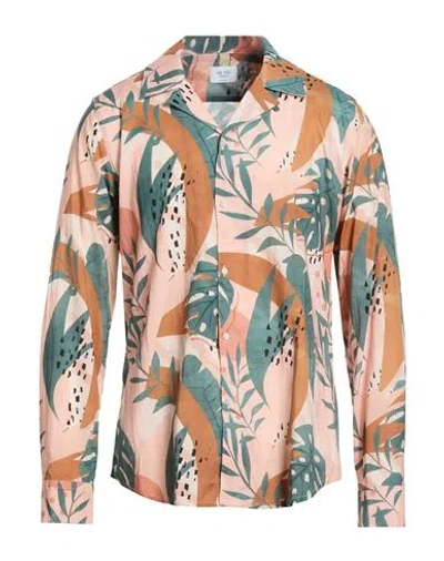 Altatensione Man Shirt Salmon Pink Size Xxl Cotton In Brown