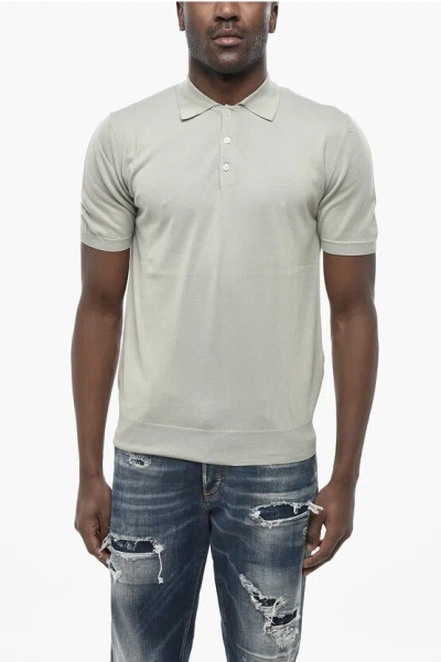 Altea 3-button Solid Cotton Polo In Gray