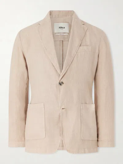Altea Aaron Garment-dyed Linen Blazer In Neutral