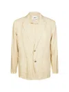 Altea Giacca Aaron Lightweight Linen Blazer In White