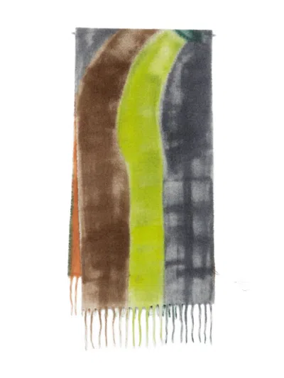 ALTEA ABSTRACT-PRINT FRINGED SCARF