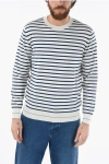 ALTEA AWNING STRIED TWO-TONE CREW-NECK SWEATER
