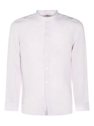 Altea Band-collar Button-up Shirt In Purple