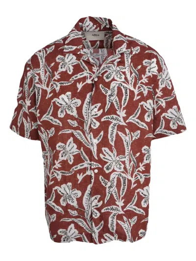 Altea Bart Floral-print Short-sleeve Shirt In Brown