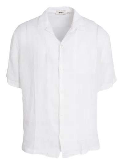 Altea Bart Short-sleeve Revere-collar Shirt In White