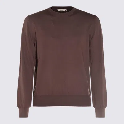 Altea Brown Cotton Knitwear In Testa Moro