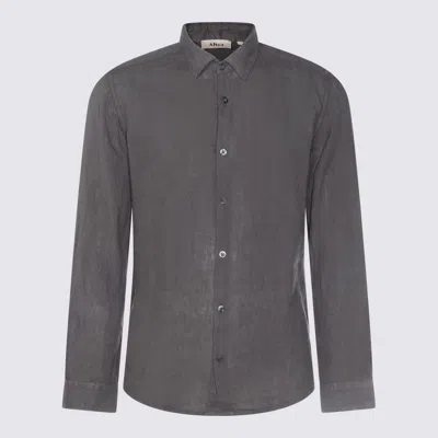 Altea Brown Linen Shirt In Testa Moro