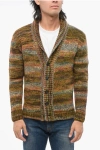 Altea Brushed Alpaca Blend Cardigan In Gold