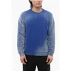 Altea Brushed Cotton Crewneck Sweater In Blue