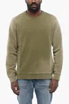 Altea Brushed Cotton Crewneck Sweater In Green
