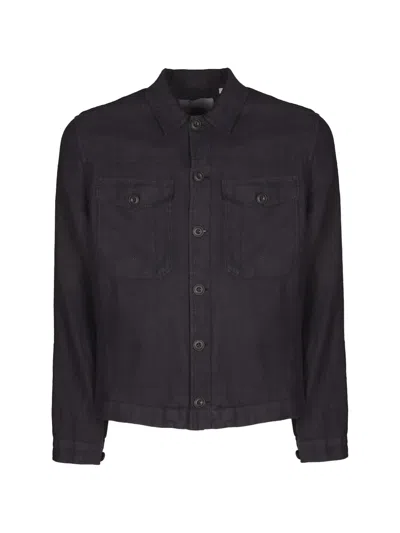 Altea Buttoned Chest-pocket Jacket In Black