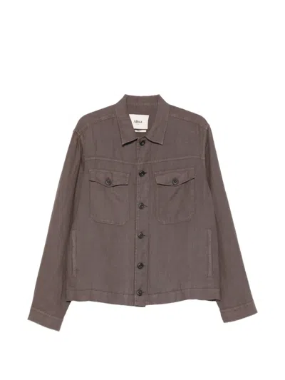 Altea Buttoned Linen Jacket In Brown