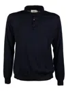 Altea Buttoned Long-sleeve Polo Shirt In Blue