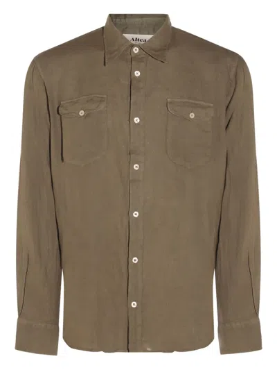 Altea Buttoned Pockets Shirt In Green