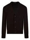 Altea Buttoned V-neck Cardigan In Brown