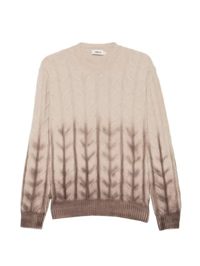 Altea Cable-knit Ombré-effect Sweater In Gray