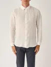 Altea Camicia M/l Collo Aperto Full-button Lino 100% Shirt In White