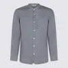 Altea Band-collar Long-sleeve Shirt In Navy